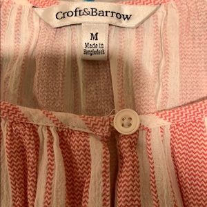 Croft &Barrow red and white striped shirt